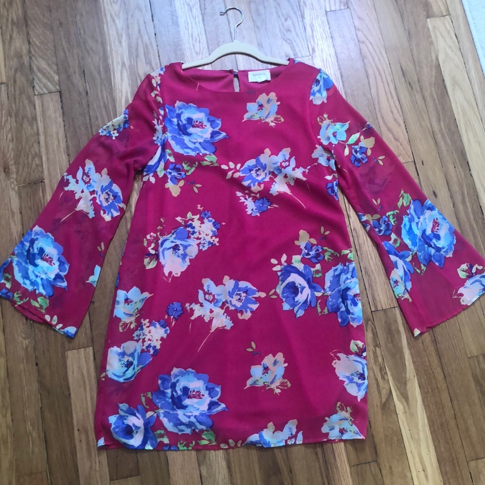 Floral Shift Dress in Pink